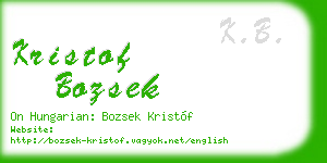 kristof bozsek business card