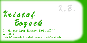 kristof bozsek business card